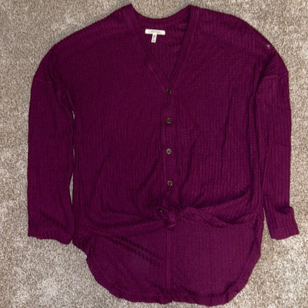 Maurices Knot-front Sweater Top, Purple, XS